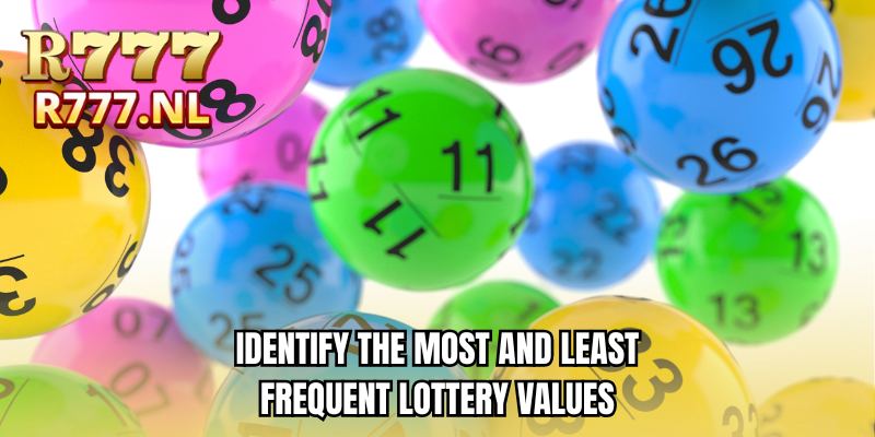 Identify the most and least frequent lottery values
